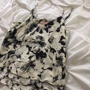 Philosophy black and white floral print tank